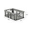 Eurobox serie EF 6221, van PP, inhoud 43,5 l, geperforeerde wanden, grijs, open handgreep