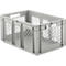 Eurobox serie EF 6281, van PP, inhoud 56,6 l, geperforeerde wanden, grijs, open handgreep