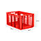 Eurobox serie EF 6321, van PP, inhoud 63,7 l, geperforeerde wanden, rood, open handgreep