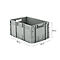 Eurobox serie LTF 6280, de PP, capacidad 53,8 L, asa gris