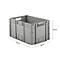 Eurocaja serie LTF 6320, de PP, capacidad 62,7 L, asa gris