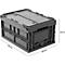 Euronorm plooibox 4322 DL, met deksel, voor magazijngebruik en meervoudig transport, inhoud 19 l, grijs