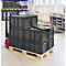 Europakrat EF 6320 serie, inhoud 63,7 l, doorgangsgreep, ijzergrijs, incl. deksel, 10 st.