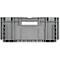 Grey plastic crate with handle recess and rectangular opening.
