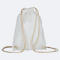 Sac de sport blanc avec cordon de serrage.
