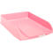 Rosa Ablage, schräge Vorderseite, rechteckige Form. Minimalistisches Design. 