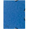 Exacompta classeur, DIN A4, avec élastique, 3 rabats, inscriptible, carton Colorspan, 355 g/m², bleu