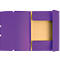 Exacompta classeur, DIN A4, avec élastique, 3 rabats, inscriptible, carton Colorspan, 355 g/m², violet