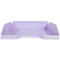 Plateau lilas clair avec fixations latérales, pour papiers. Forme rectangulaire, en plastique.