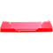 Un plateau rectangulaire rouge avec des côtés surélevés.