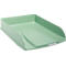Bac à documents en plastique vert clair avec une façade légèrement incurvée.