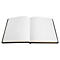 Een open notitieboek met lege witte pagina's op een witte achtergrond.