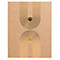 Beige notitieboek met gouden geometrische versieringen. Twee halve cirkels met stippen.
