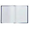 Open notitieboek met leeg, wit papier en blauwe kaft.