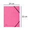 Exacompta hoekmap, DIN A4, met elastiek, te labelen, Colorspan karton, 355 g/m², roze