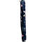 Trousse bleu foncé avec motif floral. Fermeture éclair sur le dessus.