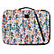 Sac avec motif palmier et poignée et fermeture éclair noirs.