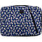 Blaue Laptoptasche mit Ginkgo-Blatt-Muster und schwarzem Reißverschluss.