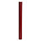 Morceau de cuir cylindrique, rouge foncé, dressé sur fond blanc.