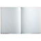 Carnet rose ouvert et vierge ; pages blanches.