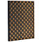Cahier noir avec un motif art déco géométrique doré. Dos noir.
