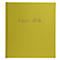 Livre jaune-vert avec le titre embossé "Livre d'Or".