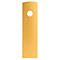 Panneau rectangulaire jaune avec un trou au milieu. Arrondi en haut.