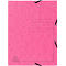 Exacompta map, DIN A4, met elastiek, 3 kleppen, te labelen, Colorspan karton, 355 g/m², roze