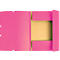 Exacompta map, DIN A4, met elastiek, 3 kleppen, te labelen, Colorspan karton, 355 g/m², roze