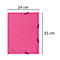 Exacompta map, DIN A4, met elastiek, 3 kleppen, te labelen, Colorspan karton, 355 g/m², roze