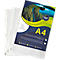 Pochettes transparentes A4 avec une couverture bleue. La couverture montre un paysage et l'inscription A4. Il est recyclé.