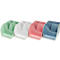 Quatre porte-stylos de couleurs différentes côte à côte : vert, blanc, rose et bleu, chacun avec six compartiments.