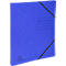 Blue folder with elastic band and label field. The writing 'EXACOMPTA' can be seen.