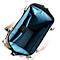 Sac à dos beige, vue intérieure. Détails noirs, doublure bleu clair. Bretelles réglables, compartiment zippé.