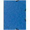 Exacompta Sammelmappe, DIN A4, mit Gummizug, 3 Klappen, beschriftbar, Colorspan-Karton, 355 g/m², blau