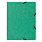 Exacompta Sammelmappe, DIN A4, mit Gummizug, 3 Klappen, beschriftbar, Colorspan-Karton, 355 g/m², grün