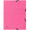 Exacompta Sammelmappe, DIN A4, mit Gummizug, 3 Klappen, beschriftbar, Colorspan-Karton, 355 g/m², rosa