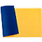 Blaues Blatt, das einen gelben Hintergrund enthüllt.