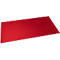 Rotes, rechteckiges Blatt Papier, leicht schräg von oben fotografiert.