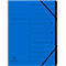 Blue office clip folder with rubber band. Imprint: EXACOMPTA. Numbers 1-7.