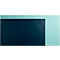 Surface bleue rectangulaire sur fond turquoise. La partie bleue est lisse, la partie turquoise a de la texture.