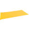 Une feuille jaune rectangulaire, légèrement incurvée. Le fond est blanc.