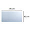 Verre miroir rectangulaire, 90 x 43 cm, avec dimensions.