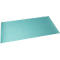 Papier rectangulaire turquoise sur fond blanc. La surface a une texture légèrement inégale.