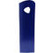 Blaues Schild mit Griffloch.