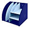 Organisateur de documents bleu avec séparateurs bleu clair. Design incurvé à trois niveaux, idéal pour l'organisation.
