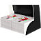 Expositor de folletos Paperflow COURBO, plástico, DIN A3 plus, 8 compartimentos, diseño negro-blanco