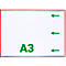Expositor Tarifold DIN A3 apaisado, 10 piezas, todos los sistemas de soporte, pivote metálico, rojo