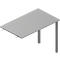 A gray table top, supported by four legs, two legs on the left side, two on the right side.
