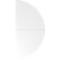 White, semi-circular table. A fine line runs in the middle.